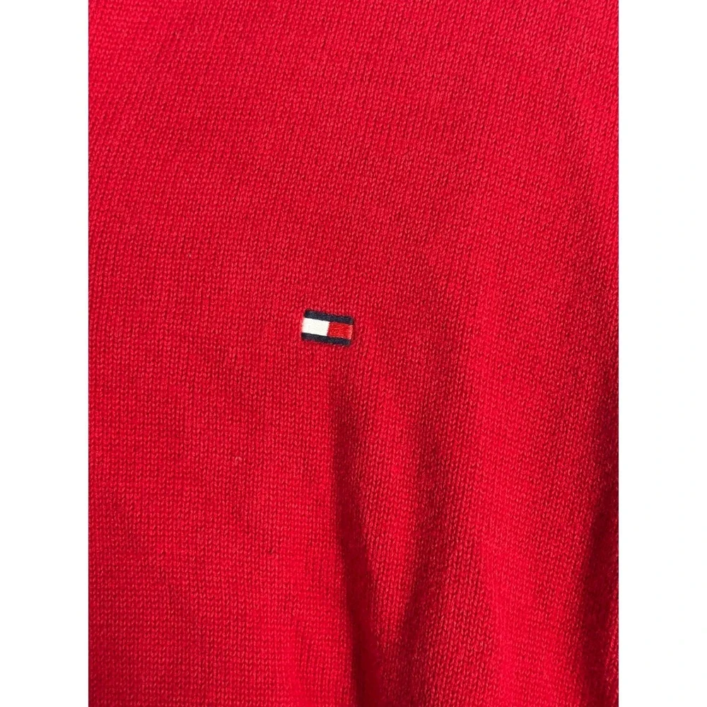 Tommy‎ Hilfiger Mens Red 1/4 Zip Pullover Sweater L/G